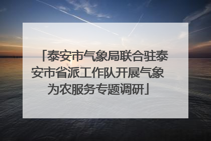 泰安市气象局联合驻泰安市省派工作队开展气象为农服务专题调研