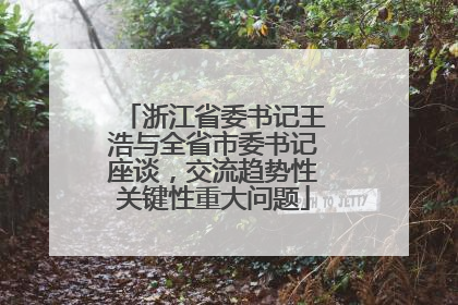 浙江省委书记王浩与全省市委书记座谈，交流趋势性关键性重大问题