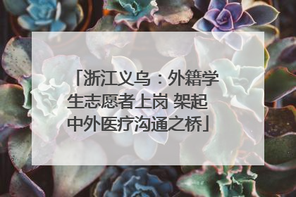 浙江义乌：外籍学生志愿者上岗 架起中外医疗沟通之桥