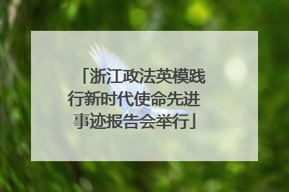 浙江政法英模践行新时代使命先进事迹报告会举行