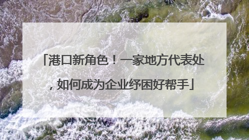 港口新角色！一家地方代表处，如何成为企业纾困好帮手