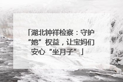 湖北钟祥检察：守护“她”权益，让宝妈们安心“坐月子”