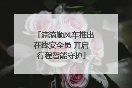 滴滴顺风车推出在线安全员 开启行程智能守护
