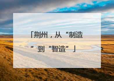 荆州，从“制造”到“智造”