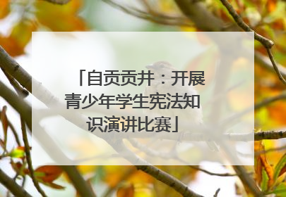 自贡贡井：开展青少年学生宪法知识演讲比赛