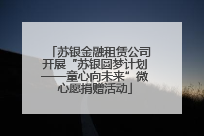 苏银金融租赁公司开展“苏银圆梦计划——童心向未来”微心愿捐赠活动