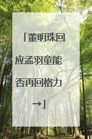 董明珠回应孟羽童能否再回格力→