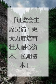证监会主席吴清：更大力度培育壮大耐心资本、长期资本