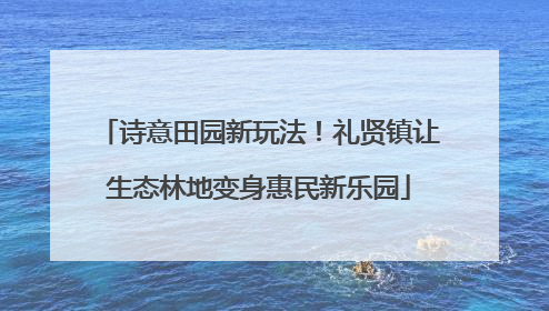 诗意田园新玩法！礼贤镇让生态林地变身惠民新乐园