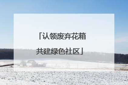 认领废弃花箱 共建绿色社区