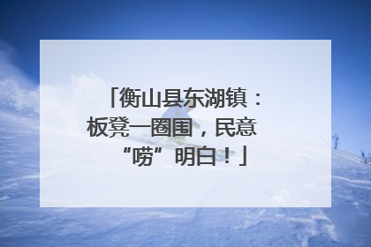衡山县东湖镇：板凳一圈围，民意“唠”明白！