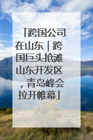 跨国公司在山东｜跨国巨头抢滩山东开发区，青岛峰会拉开帷幕
