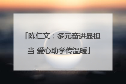 陈仁文：多元奋进显担当 爱心助学传温暖
