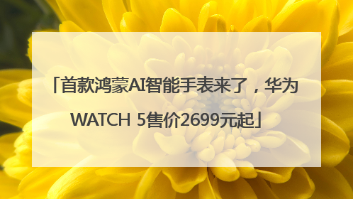 首款鸿蒙AI智能手表来了，华为WATCH 5售价2699元起
