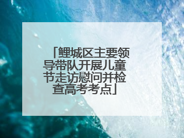鲤城区主要领导带队开展儿童节走访慰问并检查高考考点