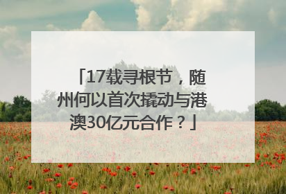 17载寻根节，随州何以首次撬动与港澳30亿元合作？