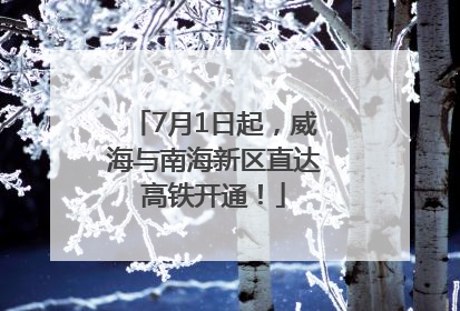 7月1日起，威海与南海新区直达高铁开通！