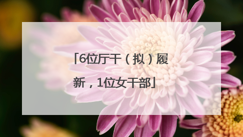 6位厅干（拟）履新，1位女干部