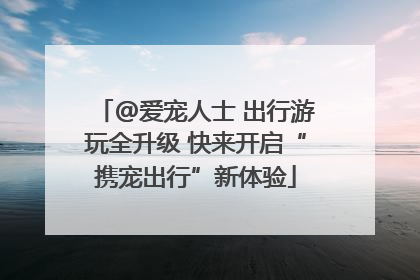 @爱宠人士 出行游玩全升级 快来开启“携宠出行”新体验